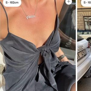 Djerf Avenue Tie Tank Top in Ash